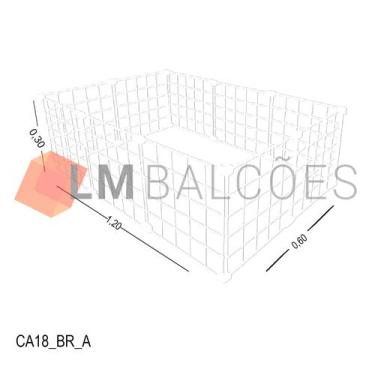 Imagem de Cercadinho Aramado Branco Para Pet - 1,20 X 0,30 X 0,60m - LM Balcoes
