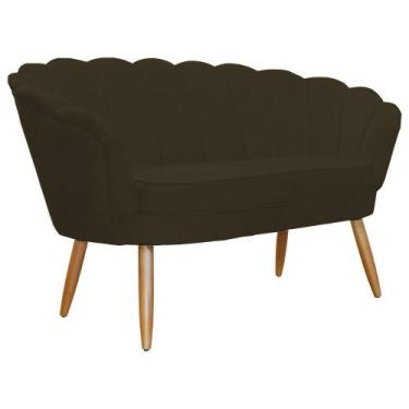Imagem de Namoradeira Decorativa Pétala Sala de Estar Tecido Suede Marrom Kimi D