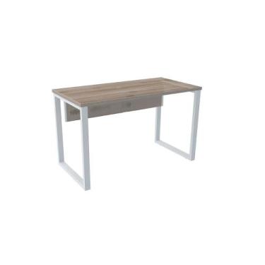 Imagem de Mesa Diretora Tubular P25 Pandin 1,5x0,6 M Walnut e Branco