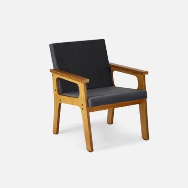 Imagem de Poltrona Cadeira Madeira Conforto Sala Decorativa Varanda Rustica - Mo