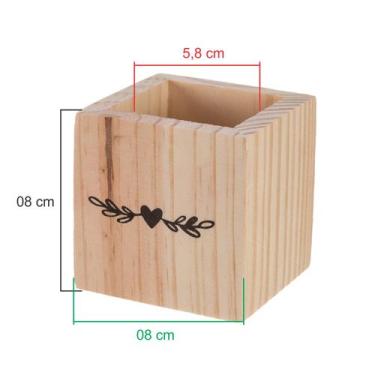 Imagem de Cachepot Madeira Pinus Frase Organização Decoração - Maryland Decor, C