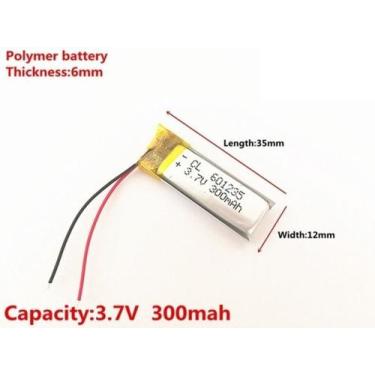 Imagem de Bateria 3,7v 300mah 6mm X 12mm X 35mm Mp3 Pequena Grossa - - bgb