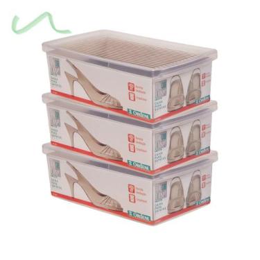 Imagem de Kit 3 Caixa De Sapato Transparente Para Organizar - Média - Ordene