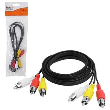 Imagem de Cabo Rca 3Rca X 3Rca 1,5M Av Audio E Video Tv Dvd - Bestfer