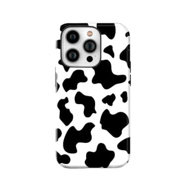 Imagem de LOQUPE Projetada para iPhone 15 Pro Max de 6,7 polegadas - Capa híbrida de policarbonato + TPU resistente, leve, fina, à prova de choque, capa protetora para mulheres, linda estampa de vaca