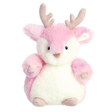 Imagem de Aurora® Festive Holiday Flurry Reindeer™ Stuffed Animal - Seasonal Cheer - Heartwarming Gifts - Pink 7 Inches