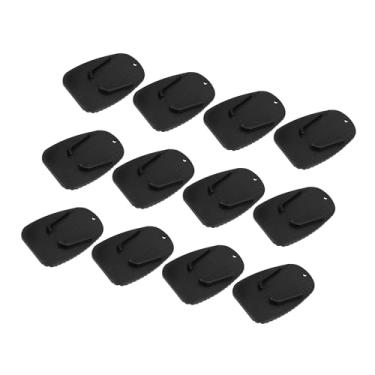 Imagem de Hihaha 12 peças almofada de suporte para motocicleta almofada de placa de suporte de estacionamento almofada de extensão de suporte lateral preto material durável