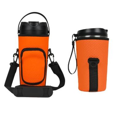 Imagem de Pacote com 2 sacos de liquidificador portáteis flip, capa protetora, antiderrapante, impermeável, compatível com liquidificador portátil Nutribullet Flip NBPB50350AK/NBPB10350 (laranja)