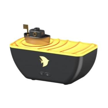 Imagem de Ｂｅｓｇａ Umidificador de mesa em formato de barco com luzes coloridas, tanque de água de 300 ml para sala de estar, Preto
