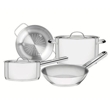 Imagem de Conjunto de Panelas em Aço Inox com 04 Peças Ísis - Tramontina, Prata,