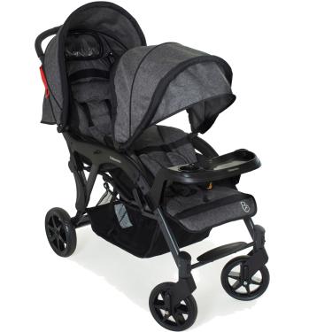 Imagem de Carrinho de Bebe Duplo para Gemeos Galzerano Doppio II Grafite