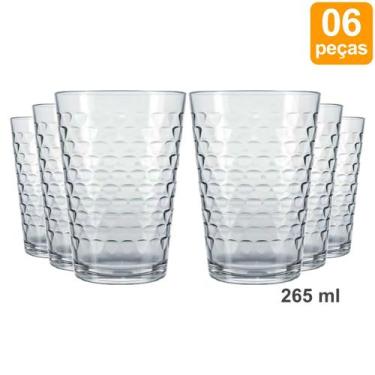 Imagem de Kit 6 Copos Vidro Nadir Batuque 265 ml