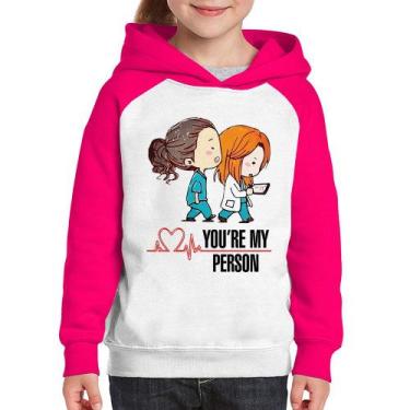Imagem de Moletom Infantil You're My Person - Foca na Moda, Branco, Rosa, 10