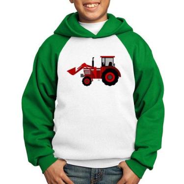 Imagem de Moletom Infantil Trator - Foca na Moda, Branco, Verde, 2