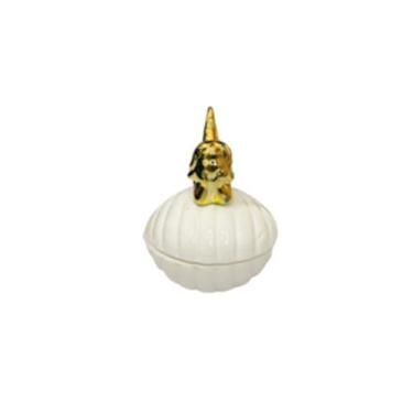 Imagem de Porta Joias De Porcelana Sereia Formato de Concha Portátil  Decoração,