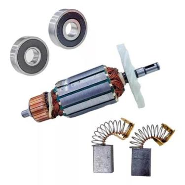 Imagem de Induzido + Escova + Rolam P/ Serra Mármore Makita 4100h 110v - Bolte