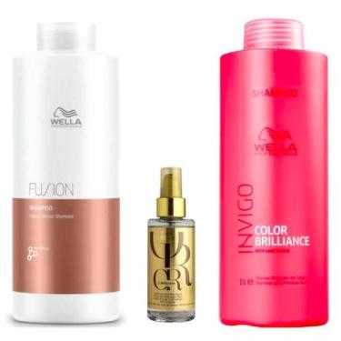Imagem de Kit Shampoos Fusion Repair, Invigo e Oil Reflections - Wella - Wella P
