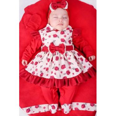 Imagem de Kit Saída De Maternidade Menina COLEÇÃO POMPOM: 05 PEÇAS - LALU ENXOVA