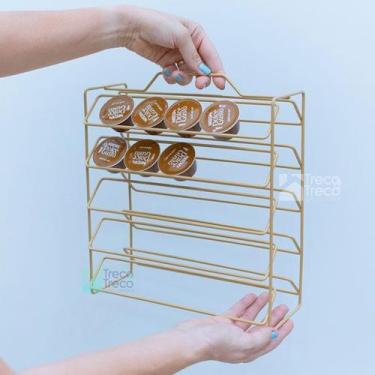 Imagem de Suporte Dolce Gusto Porta 50 Cápsulas de Café Cor Dourado - Treco a Tr