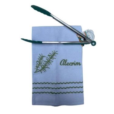 Imagem de Pano de prato bordado para cozinha com pegador grande - Oikos