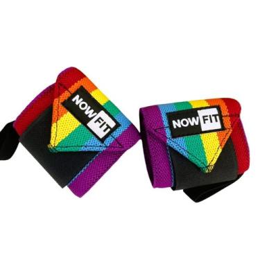 Imagem de Par de munhequeira elástica NOWFIT colorida