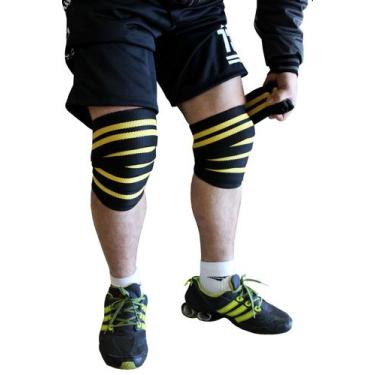Imagem de Faixa De Joelho Preto Agachamento Para Musculação Lesões - Pro Trainer