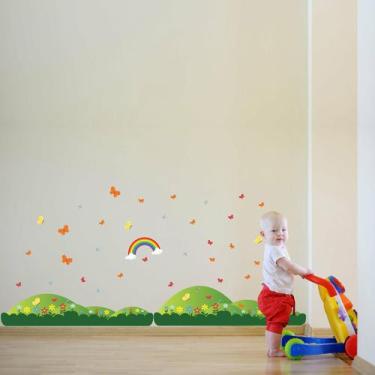 Imagem de Adesivo Infantil Montanhas e Flores - Quartinhos