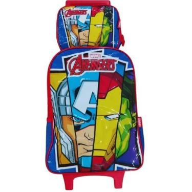 Imagem de KIT MOCHILA COM LANCHEIRA DOS VINGADORES INFANTIL Vermelho - Luxcel, M
