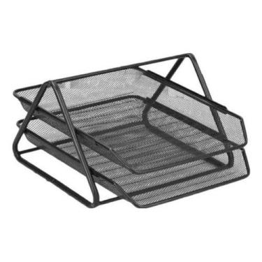 Imagem de Organizador Mesa Escritório Bandeja Documento Papel A4 Metal - Kadê