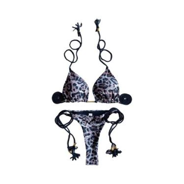 Imagem de Biquini Feminino Sexy com Estampa Leopardo - Conjunto 2 Peças Ruotongs