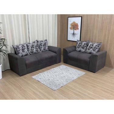 Imagem de Sofá 2 e 3 Lugares Marrom Escuro com Floral 503/33 Porto