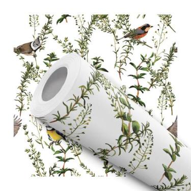 Imagem de Papel De Parede Adesivo Lavável Pássaro Ramo Floresta 12m - DELIQUADRO