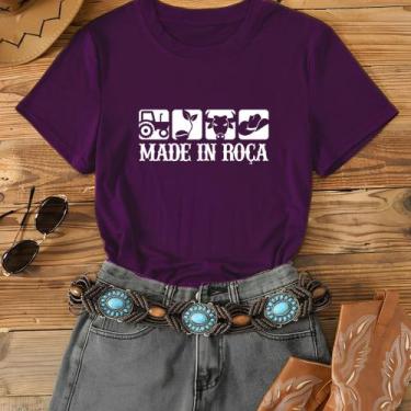 Imagem de Blusa Manga Curta Nova Moda Agro Cowboy Country Made in Roça - NoBrand