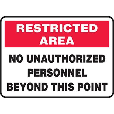 Imagem de Accuform Placa de segurança "Restricted Area No Unauthorized Personnel Beyond This Point", Aluma-Lite™, 25 x 35 cm (MADC503XL)