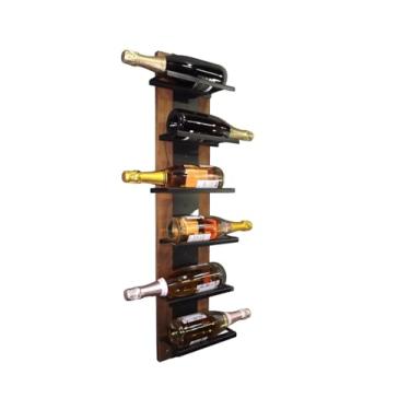 Imagem de ADEGA DE PAREDE PARA 06 GARRAFAS - LINDO MODELO EM AÇO E MADEIRA IMBUIA - ALL STYLE