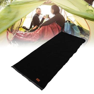 Imagem de Forro de Saco de Dormir de lã Grosso Com Calor Extra, Forros Leves de Saco de Dormir para Acampamento, Cobertor Lavável à Máquina para Viagens, Mochilas, Caminhadas (Preto)