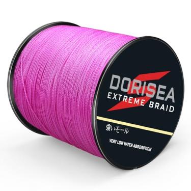 Imagem de Dorisea Linha de pesca trançada Extreme Braid 100% Pe Pink 109 jardas-2187 jardas 2,7-249,5 kg Fio de pesca de teste Incrível Superline Zero Stretch (1500 m/1640 jardas 9,1 kg/0,20 mm)