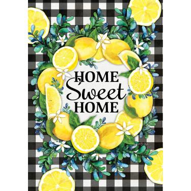 Imagem de Toland Home Garden 1112638 Bandeira de verão de guirlanda de limão, dupla face para decoração de casa doce e quintal