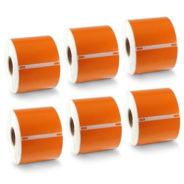Imagem de BETCKEY Etiquetas coloridas compatíveis com Dymo 30857 (2-1/10.2 cm x 10.2 cm) Etiquetas de crachá de visitante, compatíveis com impressoras de mesa Dymo LabelWriter Thermal 450, 4XL e Zebra [6 rolos,