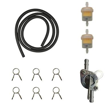 Imagem de Braçadeiras de filtro de óleo para mangueira de combustível a gás válvula de desligamento de combustível Petcock interruptor de gasolina para 50cc 70cc 110cc 125cc 150cc 250cc Mini bike Dirt bike Pit