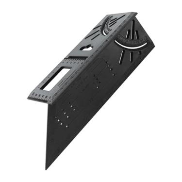 Imagem de ＫＬＫＣＭＳ Medidor de ângulo transferidor, régua de 30/45/60/90 graus, ferramenta multifuncional de carpintaria, régua de medição multiângulo 3d para trabalhar