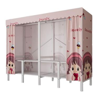 Imagem de Guarda-roupa Armário dobrável portátil para crianças, guarda-roupa com haste suspensa, empilhável, grosso, armário de armazenamento para casa, quarto armário