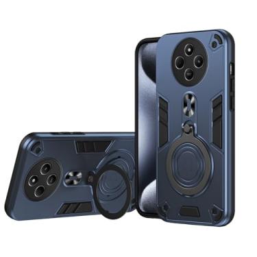 Imagem de Kukoufey Capa de proteção contra quedas compatível com Xiaomi Poco C75, Redmi 14R 5G, 14C 4G - Capa com suporte magnético (2411DRN47C, 2409BRN2CA) azul