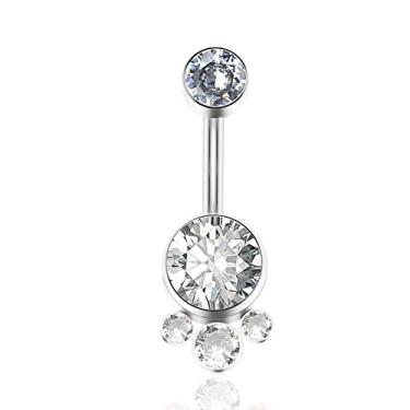 Imagem de ZYTAIJEW Anéis de umbigo hipoalergênicos de titânio G23 rosqueado internamente 14G 10 mm Petite umbigo bisel laranja/branco/rosa CZ anel para mulheres piercing corporal joias ASTM F136 zircônia cúbica