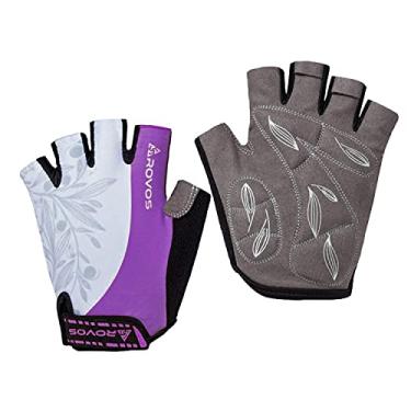 Imagem de Luvas femininas ROVOS leves e antiderrapantes de 5 mm para ciclismo, luvas respiráveis para ciclismo, ciclismo, ciclismo, equitação, academia, esportes, Light purple, Medium