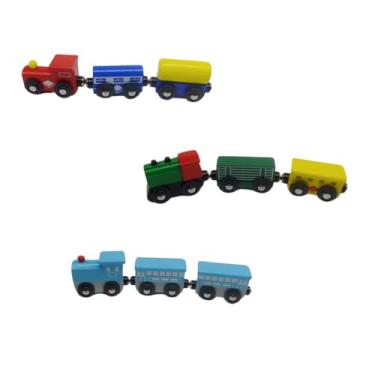 Imagem de Conjunto Trio Trenzinhos De Madeira Magnéticos Sortidos