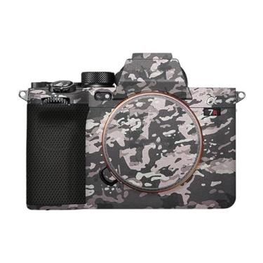 Imagem de JERXTTON Adesivo de capa de câmera antiarranhões para Sony Alpha A7RV A7R5 A7RM5 protetor de película de vinil para decoração protetora (Camuflagem de campo)