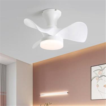 Imagem de Ventilador de teto com iluminação LED de estilo moderno nórdico, simples, ideal para sala de estar, restaurante,quarto e quarto infantil(1 unidade) (Estilo 24)