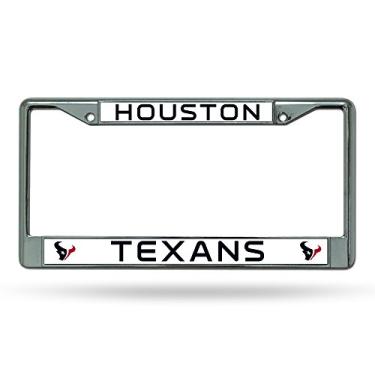 Imagem de Rico Industries NFL Houston Texans Moldura para placa de licença cromada padrão, 15 x 31 cm