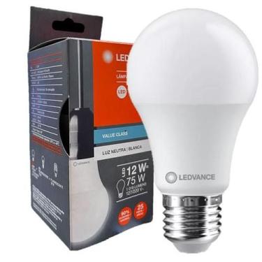 Imagem de Kit 10 Lampada Led Bulbo 12w Luz Neutra 4000K Bivolt E27 - Ledvance OS